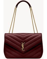 Saint Laurent - Loulou Medium Matelassé Aus Lammleder - Lyst