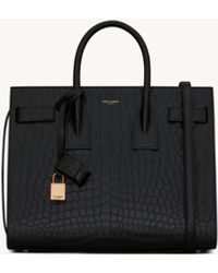 Saint Laurent - Sac De Jour En Cuir Embossé Crocodile - Lyst