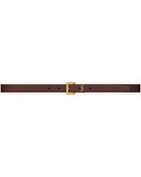 Saint Laurent - Cassandre Leather Belt - Lyst