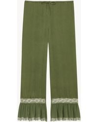Saint Laurent - Lace-Cuff Pants - Lyst