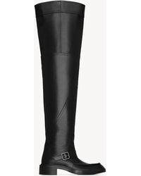 Saint Laurent - Joe Overknee-Stiefel Aus Glattleder - Lyst