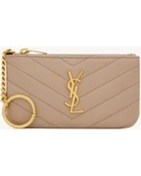 Saint Laurent - Small Leather Chain Wallet - Lyst