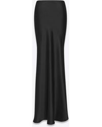 Saint Laurent Seide Rock mit Federbesatz in Schwarz Damen Bekleidung Röcke Knielange Röcke 