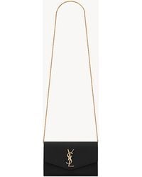 Saint Laurent - Small Envelope Quilted Grain Leather Bag - Lyst