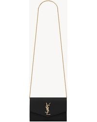 Saint Laurent - Small Envelope Quilted Grain Leather Bag - Lyst