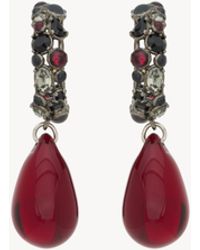 Saint Laurent - Crystal Hoop Earrings - Lyst