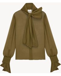 Saint Laurent - Lavallière Blouse - Lyst