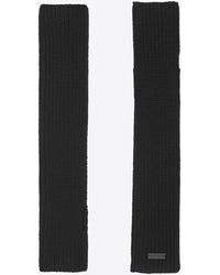 Saint Laurent Lange fingerlose strickhandschuhe aus wolle - Schwarz