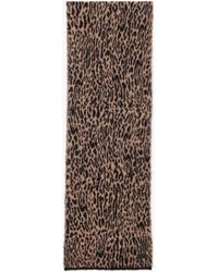 Saint Laurent - Sciarpa Con Motivo Leopardo - Lyst