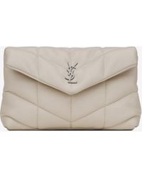 ysl puffer small pouch in quilted lambskin