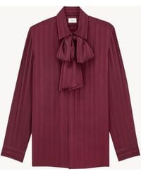 Saint Laurent - Cassandre Lavallière Blouse Bordeaux - Lyst