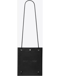 Saint Laurent - Universite sac à bandoulière plat en cuir à tannage végétal - Lyst