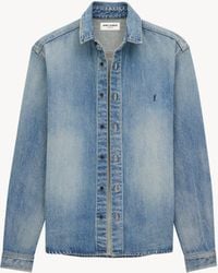 Saint Laurent - Cassandre Denim Shirt - Lyst