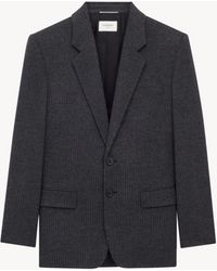 Saint Laurent - Veste En Flanelle De Laine Et Cachemire À Simple Boutonnage - Lyst