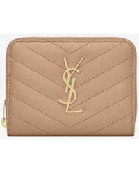 monogram zip around wallet in grain de poudre embossed leather