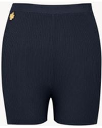 Saint Laurent - Rib-Knit Cycling Shorts - Lyst