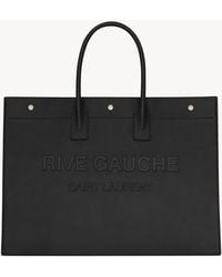 Saint Laurent - Rive Gauche Large Cabas En Cuir Lisse - Lyst
