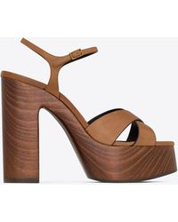 Saint Laurent - Bianca Platform Sandals In Smooth Leather - Lyst