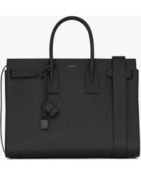 Saint Laurent - Schmaler, großer tagesrucksack aus genarbtem leder - Lyst