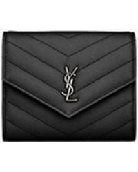 Saint Laurent - Cassandre Matelassé Compact Tri Fold Wallet - Lyst