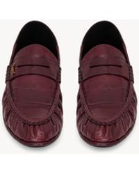 Saint Laurent - Le Loafer Foldable Mocassins En Cuir D'Anguille Verni - Lyst