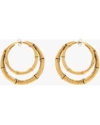 Saint Laurent - Bamboo Double-Hoop Earrings - Lyst