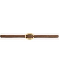 Saint Laurent - Oval Buckle Thin Belt - Lyst