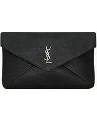 Saint Laurent - Cassandre Large Leather Pouch - Lyst