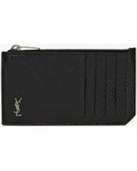 Saint Laurent - Portacarte Con Zip Tiny Cassandre Fragments - Lyst