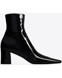 Saint Laurent - Rainer Zipped Boots In Patent Leather - Lyst