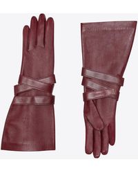 Saint Laurent - Aviator Gloves In Leather - Lyst