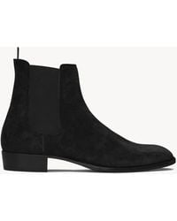 Saint Laurent - Wyatt 30 Suede Ankle Boot - Lyst