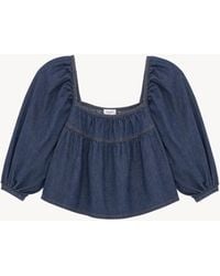 Saint Laurent - Ruffled Crop Top - Lyst