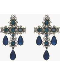 Saint Laurent - Crystal Cross Earrings - Lyst