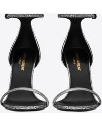 Saint Laurent Opyum Sandals With Gold-toned Heel In Smooth Leather in Metallic - Lyst