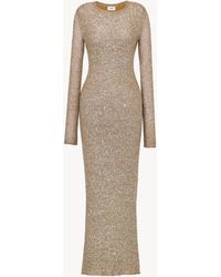 Saint Laurent - Long Sequin Dress - Lyst