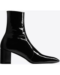 Saint Laurent - Xiv Patent Leather Ankle Boots - Lyst