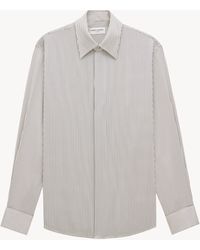 Saint Laurent - Saint Laone Sizerent ボーイフレンドシャツ（ストライプ／シルク／サテン） - Lyst