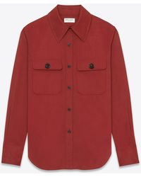 Saint Laurent - Saharienne Shirt In Cotton Twill - Lyst
