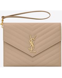 ysl beige clutch