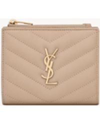 Saint Laurent - Cassandre Matelassé Portafogli Bi-Fold - Lyst