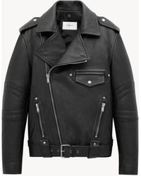 Saint Laurent - バイカージャケット（ヴィンテージレザー／シアリング） ブラック - Lyst