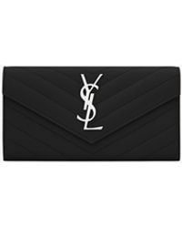 Saint Laurent - Cassandre Matelassé Grand Portefeuille En Cuir Grain De Poudre - Lyst