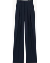 Saint Laurent - Pantalon Large En Gabardine De Laine - Lyst