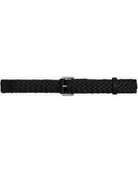 Saint Laurent - Ceinture À Boucle Motorcycle En Cuir Tressé - Lyst