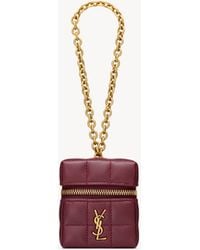 Saint Laurent - Saint Laone Sizerent カサンドラ マテラッセ カレ チェーン付きミニキューブ（シャイニーレザー） - Lyst