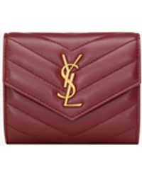 Saint Laurent - Cassandre Metalassé Foldable Wallet - Lyst