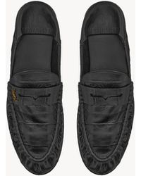 Saint Laurent - Le Loafer Foldable Mocassins En Cuir D'Anguille - Lyst