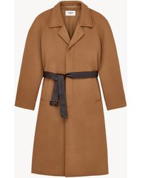 Saint Laurent - Belted Balmacaan - Lyst