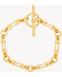 Saint Laurent - Bracelet À Barre En T En Métal - Lyst